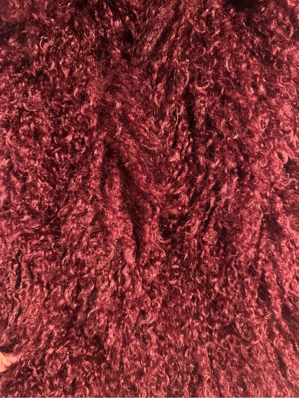Plush Burgundy Faux Fur Shoulder Bag - Picture 4 of 5